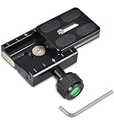 UTEBIT 50mm Arca Swiss Quick Release Plate Aluminum QR Clamp Adapter Set with 3/8"&1/4" Screw Hol...