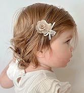 Cherssy Boutique Baby Hair Bow Clips, 16 Pcs Tiny Floral Baby Barrettes Fully Lined Alligator Cli...