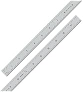 PEC Tools 18-Inch Machinist's Ruler, High-Carbon Steel, Accuracy 1/10",1/100",0.5mm,1mm, 1/50" Th...