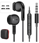 AUX 3.5mm Wired Earbuds with Mic & in-Line Volume Control Headphones, Crystal Clear Audio Noise I...