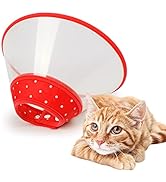 Pet Cone Recovery Dog Cone Adjustable Dog Collar Clear Padded Collar with Breathable Soft Edge, P...