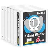 3 Ring Binder 1 Inch, PANDRI 6 Pack 1-Inch Binder Fits Letter Size 8.5'' x 11'' Paper, Versatile ...