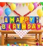 Birthday Decorations,15 PCS Happy Birthday Light-Up Paper Boxes - Reusable Cardboard Party Decor ...