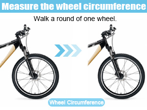 Measure the wheel circumference