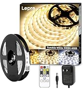 Lepro LED Strip Light, 3000K-6000K Tunable White, 32.8ft Dimmable Super Bright LED Tape Lights, 6...