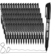 coruscant Ultra Fine Point Permanent Markers, 80 Pack Extra Fine Tip 0.4 mm Black Marker, Quick-D...