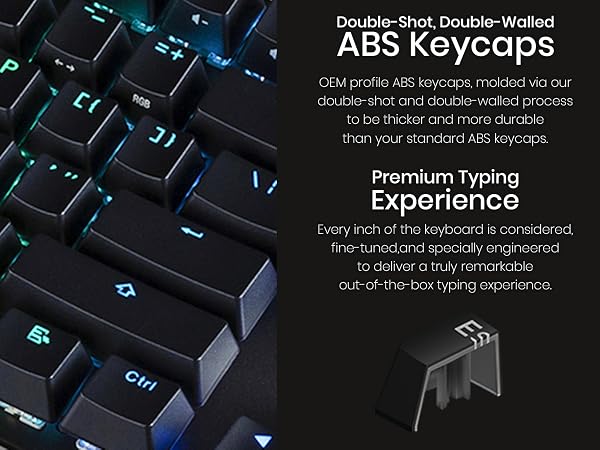 Tecware Phantom Plus 87 mechanical keyboard double shot ABS keycaps RGB gaming keyboard
