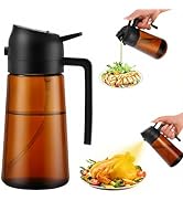 Aovdy 16oz/470ml Glass Oil Dispenser & Sprayer - Leakproof Oil Sprayer Bottle for Kitchen Cooking...