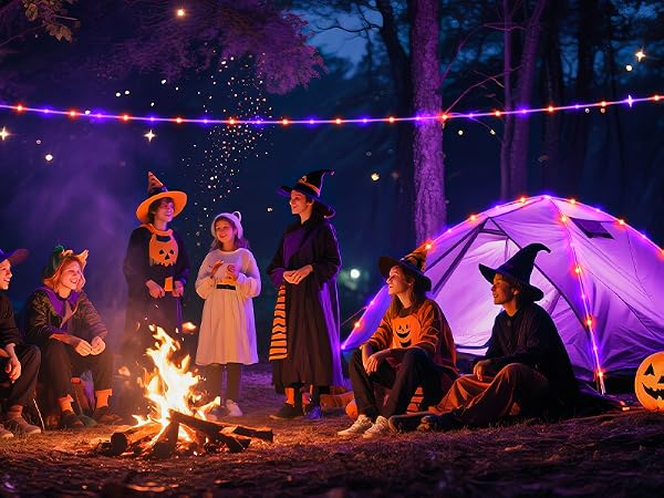 rope lights for outside rube lights Halloween purple orange lights outdoor string lights indoor