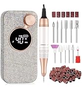 CHRISTINE SHELLY Professional Electric Nail Drill,40000RPM Portable Cordless Nail File Diamond wi...