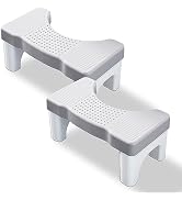 Kzeirm Toilet Potty Stool for Adults, 7" Heavy Duty Plastic Squatting Poop Foot Stool, Bathroom N...