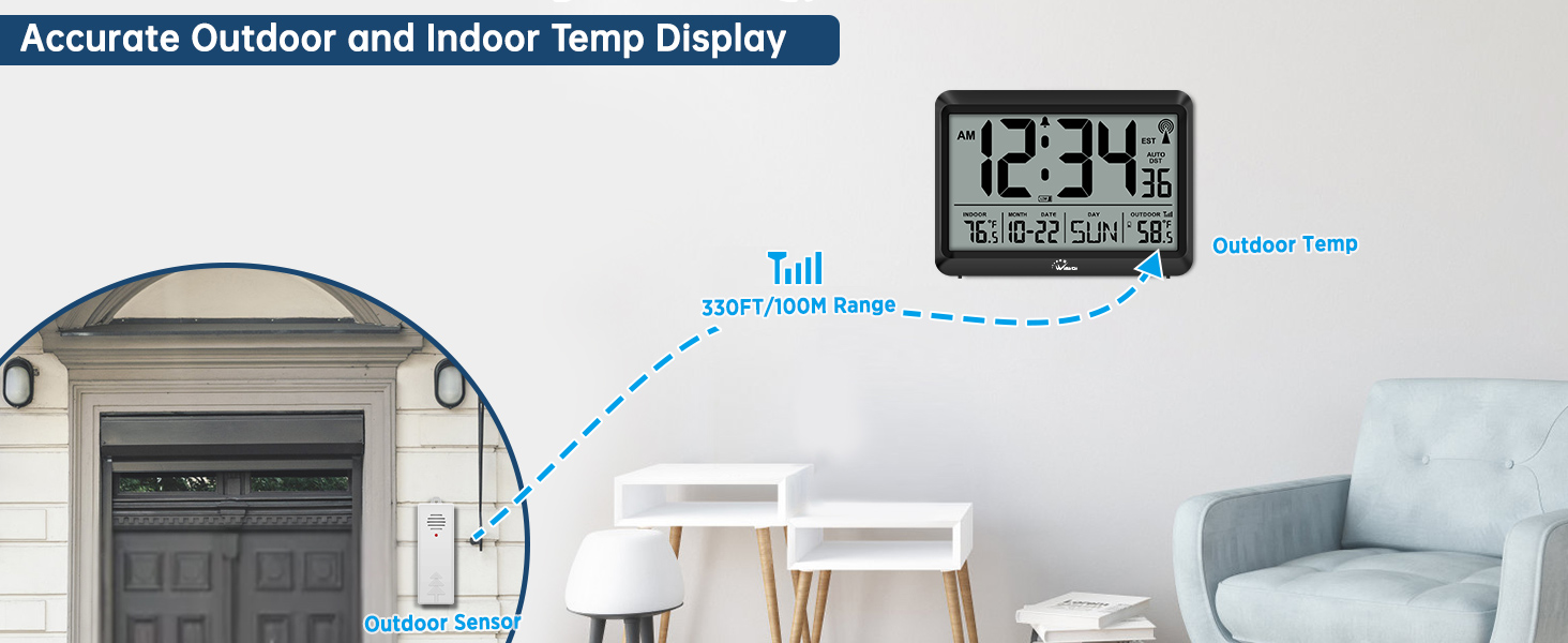 atomic clock outdoor indoor temp