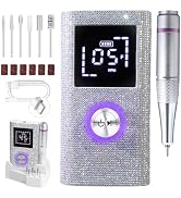 CozyZen Portable Electric Nail Drill, Diamond 45000 RPM Rechargeable Diamond E-File, Cordless & L...