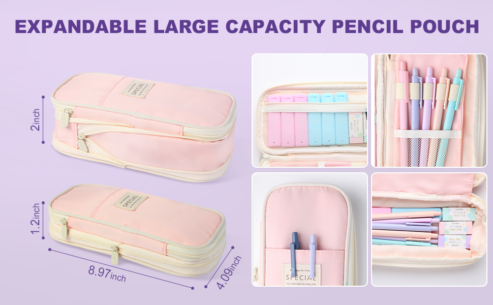 A+5 Expandable large capacity pencil pouch