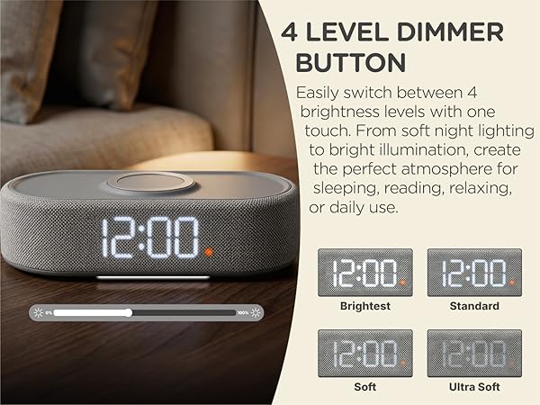 dimmable bedroom clock