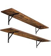 DINZI LVJ Long Wall Shelves, 47.3Inch Wall Mounted Shelves Set of 2, Extra Large Wall Storage Led...