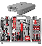 Hi-Spec 54pc Red Home DIY Tool Kit for The Household, Office & Garage. Complete Basic House Tool ...
