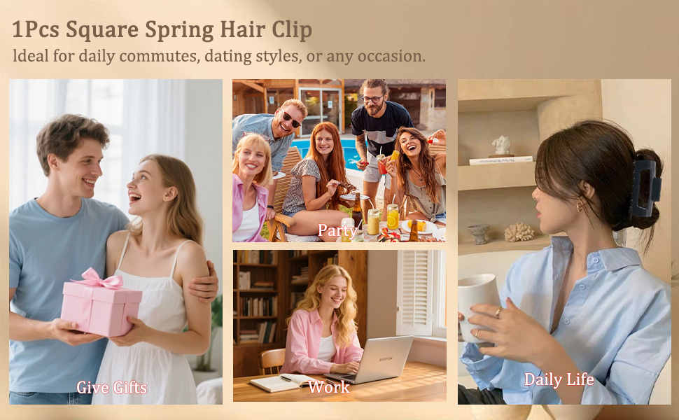 BUNLVDI 3.7-Inch Large Squarehair Clip