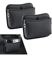 Hugwits 2 PCS Car Seat Side Pocket Organizer, PU Leather Mini Storage Pocket for Car Seats, Doors...