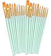 BOSOBO Paint Brushes Set, 2 Pack 20 Pcs Round Pointed Tip Paintbrushes Nylon Hair Artist Acrylic ...