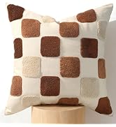 Kokaaee Embroidered Throw Pillow Cover 18x18 Inch - Modern Decorative Pillow Cover with Hidden Zi...