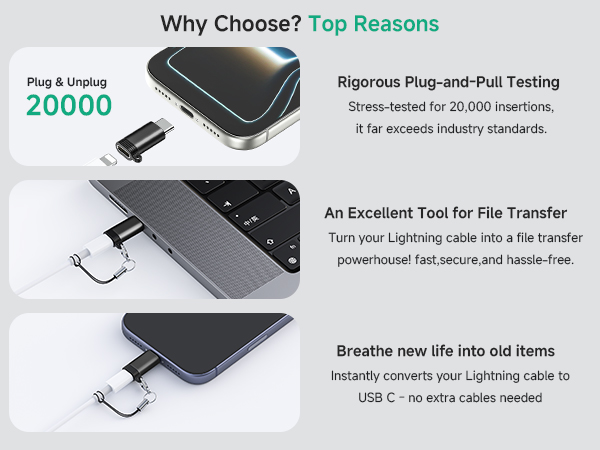 iphone 17 pro max charger adapter lightning to usb c adapter for iphone type c to lightning adapter