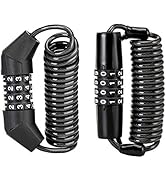 ROCKBROS Motorcycle Helmet Lock, Bike Helmet Lock, 4 Digit Little Cable Lock, Retractable Luggage...