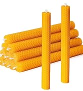 DEYBBY Handmade Beeswax Taper Candles, Dripless Wax Candles, Hand-Rolled Honeycomb Candles for Di...