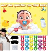 iPartycool Baby Shower Games, Pin The Baby Pacifiers On The Baby Games, Baby Shower Decorations B...