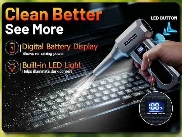 Compressed Air Duster with LED Light