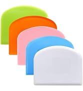 CEWIFO Dough Cutter Bench Scraper for Baking, 5 PCs BPA Free PE Plastic Flexible Bowl Scraper, Fo...