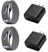 iPhone 16 Pro Max Charger Fast Charging, 2 Pack 45W USB C Super Fast Charger Block &6.6FT Long Ty...