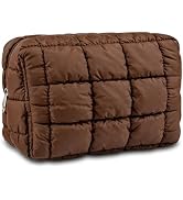 AMZMA Puffy Quilted Makeup Bag for Women, Water-Resistant Nylon Travel Toiletry Organizer Pouch, ...