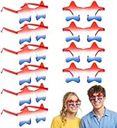 12 Pairs 4th of July Star Sunglasses, Fourth of July Accessories Red White and Blue Glasses USA 2...