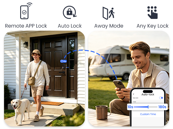 wifi smart lock support auto-lock for daily routine or manual lock options
