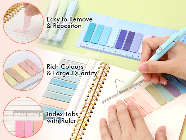 2000Pcs Sticky Tabs with Ruler