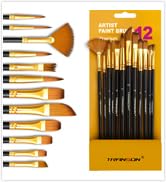 Transon Art Painting Brush Assorted Set of 12 for Acrylic Watercolor Gouache Hobby Painting