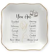 OASSIE Christian Gifts for Women - You Are 4"x4" Ceramic Jewelry Dish Tray | Appreciation Gifts, ...