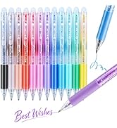 PTAZSCTC Gel Ink Pens,12 Colors Multicolor Erasable Gel Pens, Retractable Colored Fine Point 0.7 ...