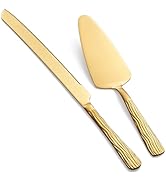 Seeshine Gold Cake Cutter Set, Stainless Steel Cake Cutting Utensils Include Cake Knife and Cake ...