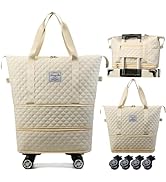 Rolling Duffle Bag with Wheels,Expandable Foldable Duffle Bag,Detachable Rolling Wheels,Rolling L...