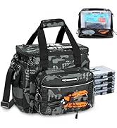 KastKing BaitSpace Fishing Tackle Bag With 4 Tackle Boxes & Removable Bait Binder, Water-Resistan...