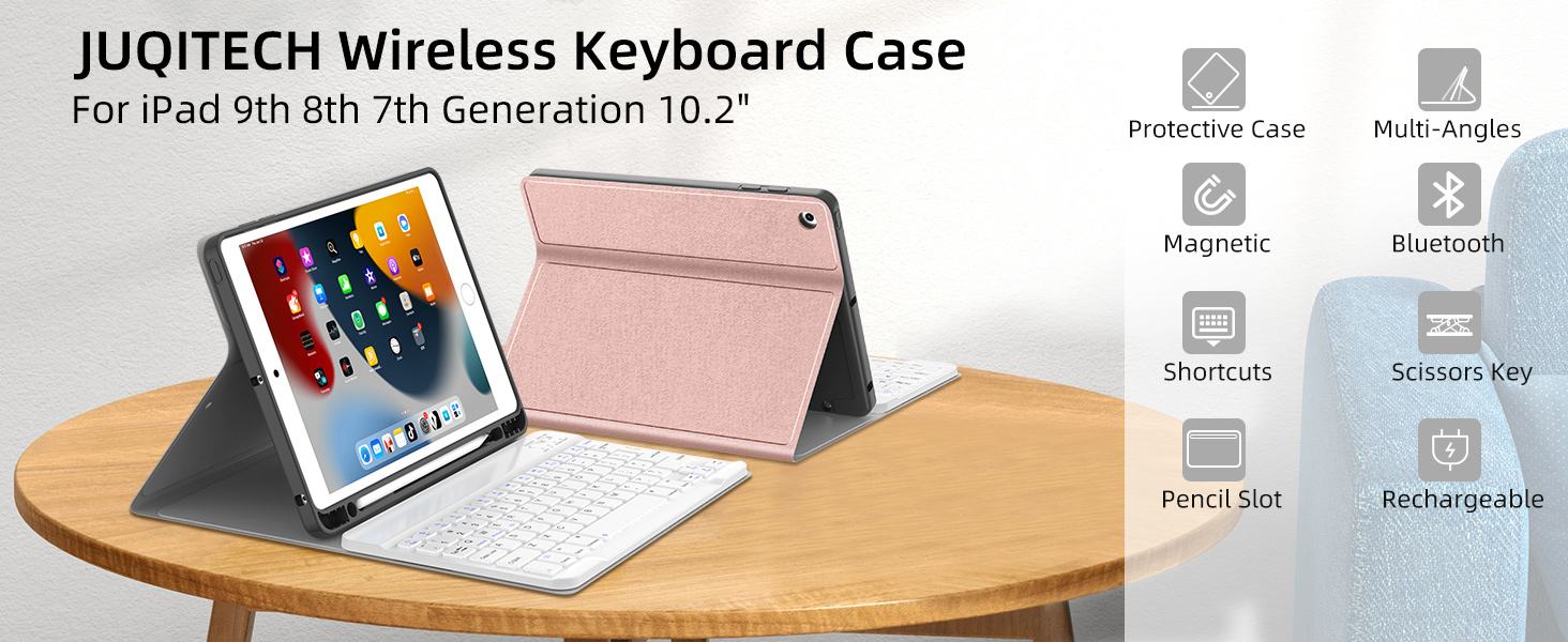 Keyboard Case for iPad 9th 8th 7th Generation 10.2 2021/2020/2019