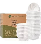 Caperci Parchment 400pcs Mini Cupcake Liners for Baking - White Paper Muffin Liners for Mini Muff...