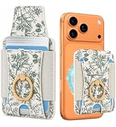 Obbii for MagSafe Wallet,Detachable Magnetic Wallet,Fit 7 Cards (Floral) | Obbii Compatible with ...