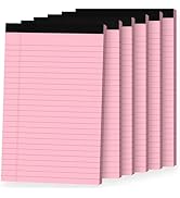 Ciphyfee 6pcs Small Note Pads, Pink Notepads 5x8 College Ruled Notebook, Writing Pads 5 x 8, Lega...