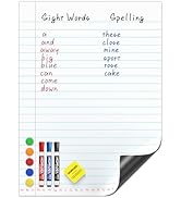 HOMiDEK Magnetic Notebook Paper for Classroom: 17.5x24 Inches Dry Erase Chart Paper for Whiteboar...