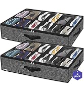 Onlyeasy Sturdy Under Bed Shoe Storage Organizer, Set of 2, Fits Total 24 Pairs, Underbed Shoes C...