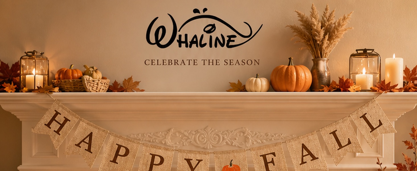 Happy Fall Pumpkin Burlap Banner