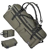 STOVER 100L U-Zip Rolling Duffel Bag with Wheels, X-Large Durable Travel Duffle + Toiletry Bag, H...